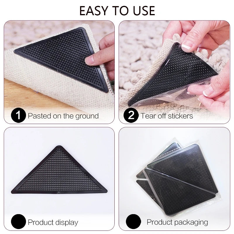 tapis anti dérapant triangle noir adhésif respectueux environnement salle bain