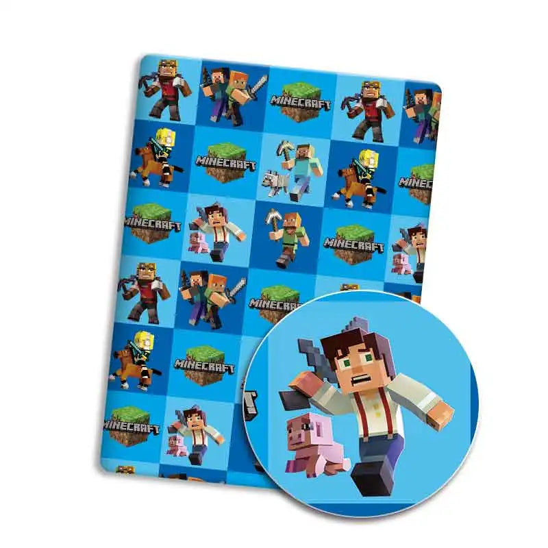tapis sol pixel art minecraft vert bleu blanc enfants opacité jeu vidéo personnages objets