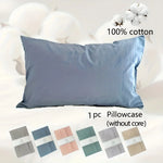 protège oreiller coton uni moderne housse protection lit bleu rose gris 50x80cm