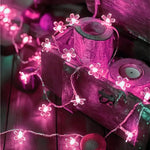 guirlande lumineuse fleurs rose blanc rouge bleu moderne modes éclairage usb batterie
