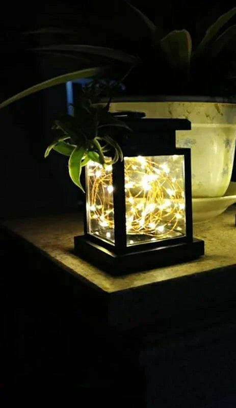 lanterne solaire décorative vintage rustique lumière jaune imitation flamme bougieextérieur ambiance camping jardin decoration