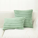 taies d'oreiller décoratives moderne rayées 30x50cm 45x45cm polyester beige clair coussins maison simple fixations