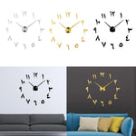 horloge murale décorative argentée moderne grande taille diy adhésive chambre salon