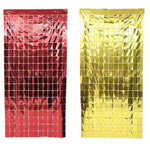 rideau pluie soie bleu rouge rose vert violet or carreaux miroir moderne festif happy