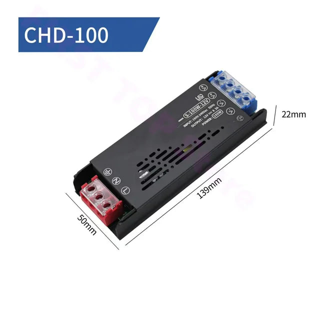alimentation led 12v 24v 60w 100w 200w 240v 300w 400w ruban lumineux noire moderne