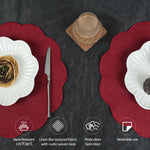 placemats rustiques lin rouge tissage naturel résistants chaleur table cuisine