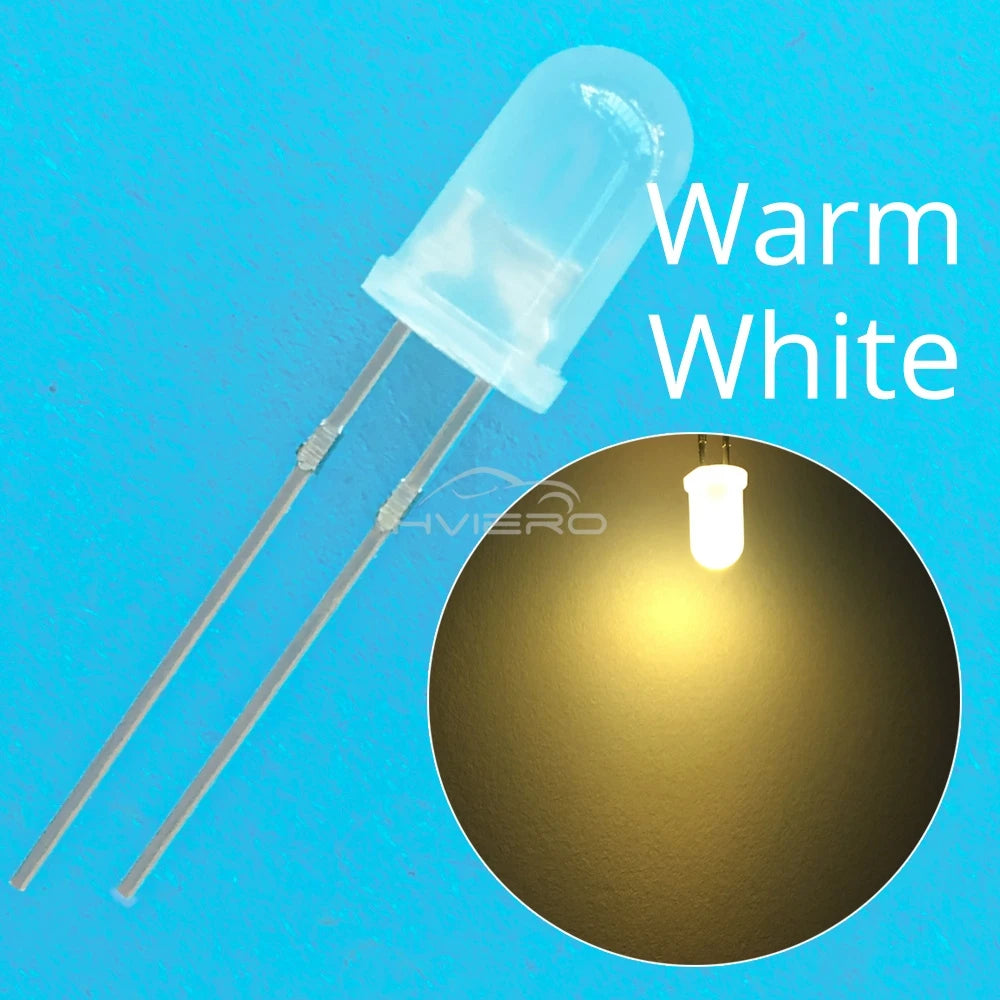 diodes led 5mm diffusées transparentes bleu vert rouge blanc jaune 2pin 1000pcs standard