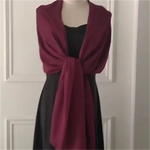 écharpe soie polyester solide rouge bordeaux rose clair beige gris jaune violet moderne