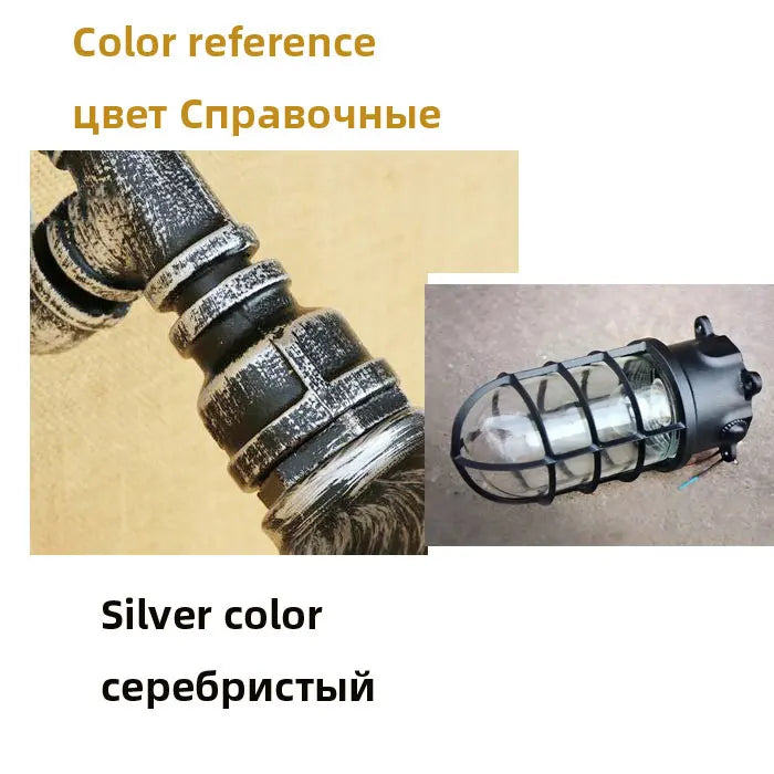 lampe murale industrielle vintage bronze noir gris ampoule e27 verre translucide grille métallique fixée