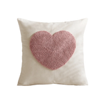 taies d'oreiller coeurs relief blancs lit polyester coton brodés opaques décoration romantique fixations coussins