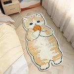 tapis sol chambre coucher motif chat mignon doux décoratif antidérapant maison