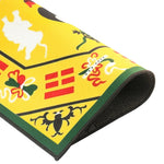 tapis traditionnel yin yang dragons fleurs geometrique jaune vert noir rouge maison prière exorcisme