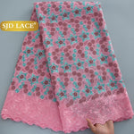 tissu dentelle fleurs vert bleu violet rose beige brodé occasionnelle traditionnelle