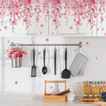 sticker mural rose fleurs cerisier adhésif décoration intérieure floral papillons chambre salon