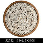 décoration murale bois blanc motif floral relief vintage bohème rustique tasse fleurs séchées bougie