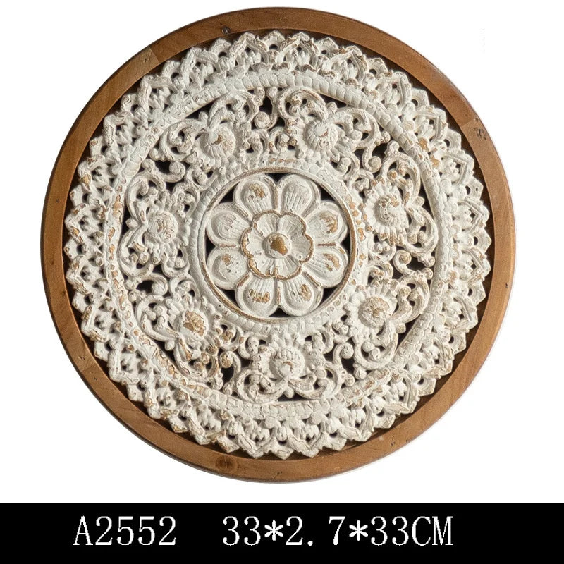 décoration murale bois blanc motif floral relief vintage bohème rustique tasse fleurs séchées bougie