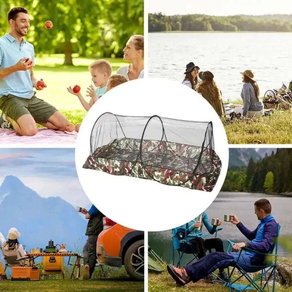 tente camping camouflage moderne polyester extérieure campement moustiquaire portable vert brun noir