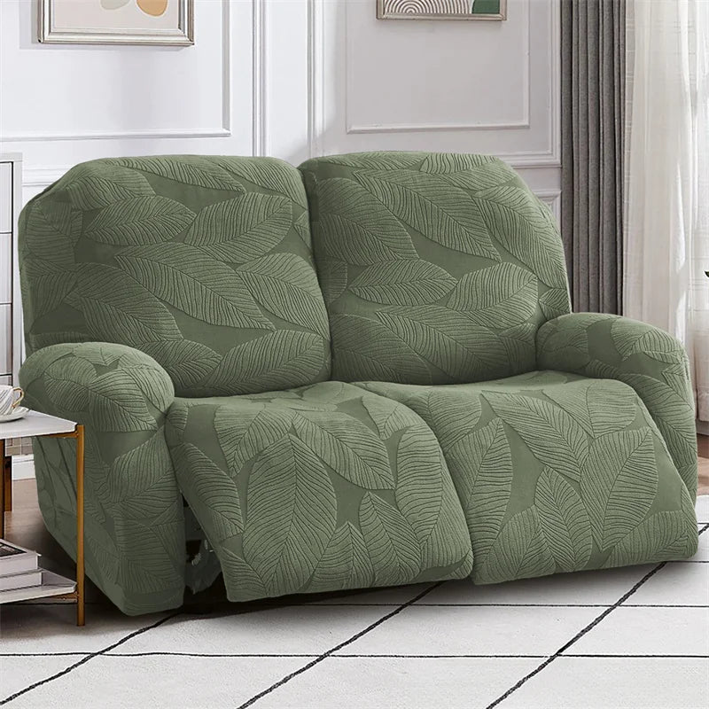 housse canapé rétractable gris feuilles moderne poche adhésive places 68cm 99cm