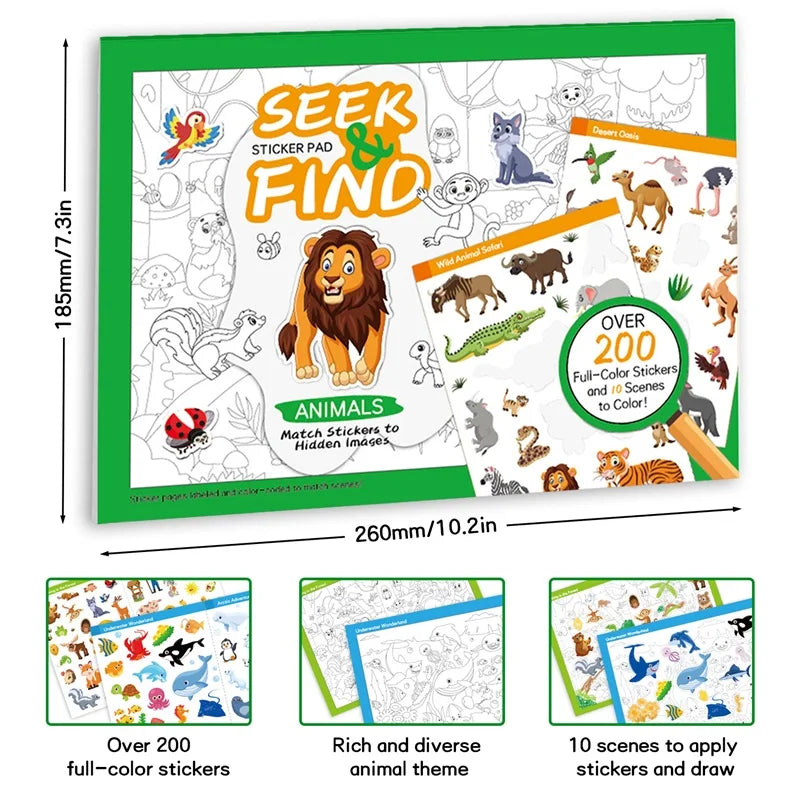 livre stickers coloriage animaux enfants ans activités diy recherches illustrationsscrição