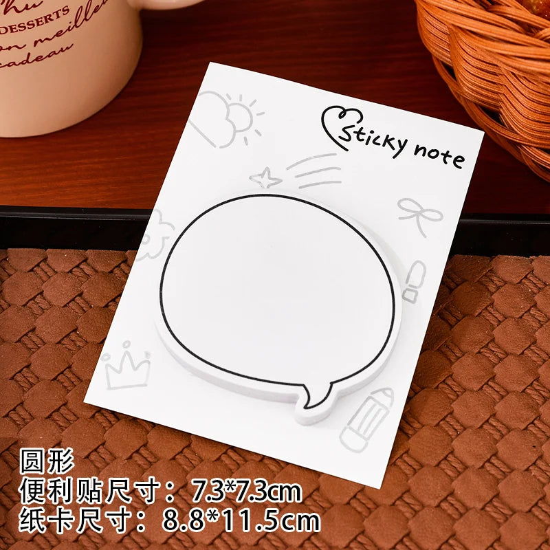 notes autocollantes blancs motifs bulles soleil couronne adhésif moderne graphique scrapbooking fournitures
