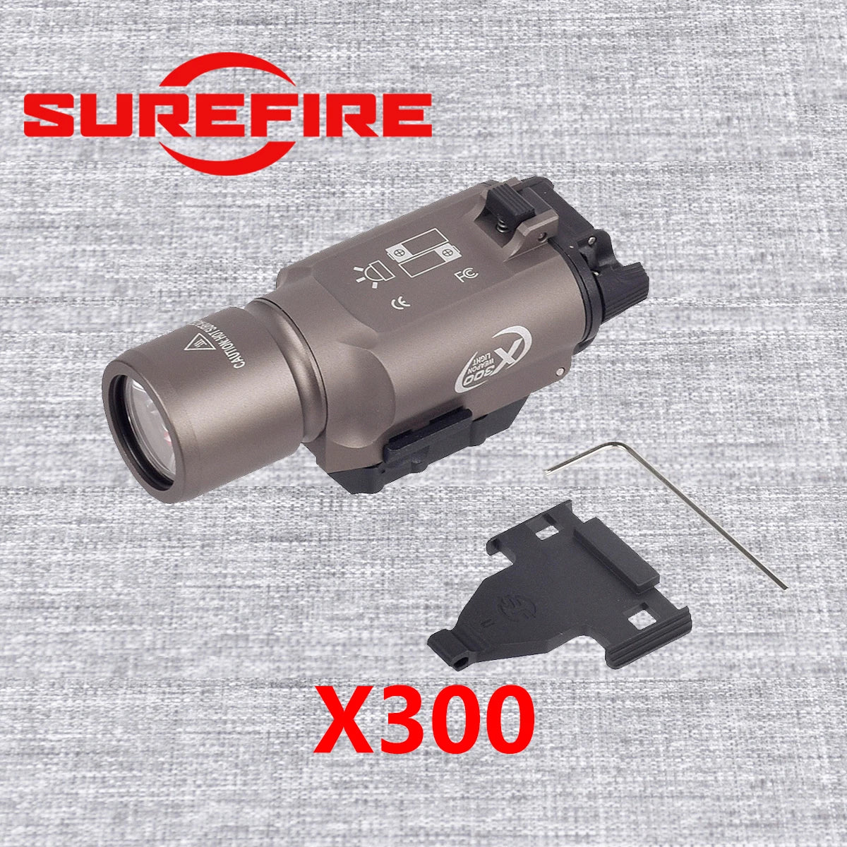 lampe torche tactique led noir mat compact tringle glock scout momentané constant stroboscope