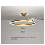 lampe suspendue or blanc papillons relief cercles lumineux moderne minimaliste certifiée led acrylique haute