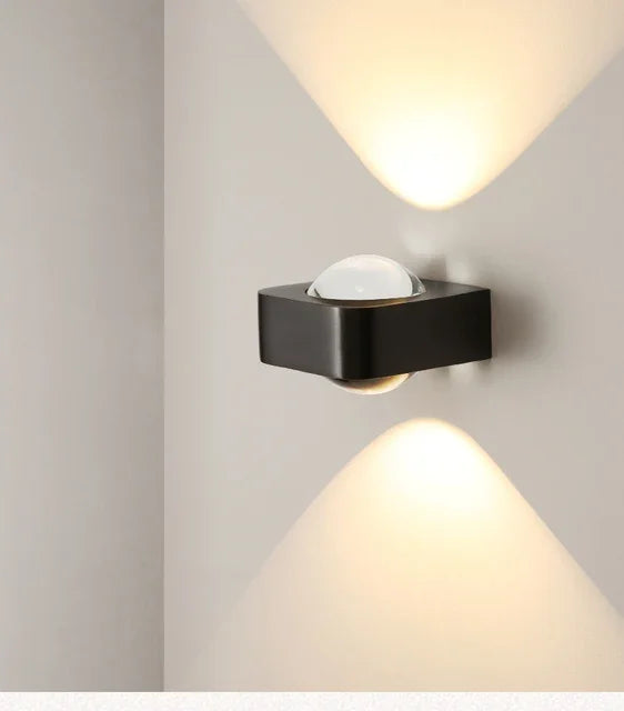 appliques murales modernes deux led noir doré éclairage cuisine chambre minimaliste fixées mur