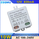 alimentation led 12v 10w 830ma protection surcharge blanc moderne étanches 40x20x50mm