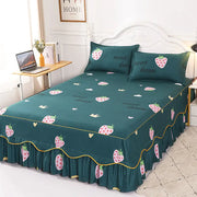 Ensemble de couvre-lit brodé en coton avec jupe et taies d'oreiller pour lit roi ou reine