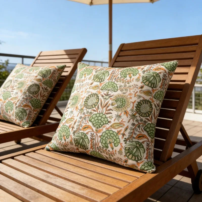housses coussin décoratif motif floral stylisé bohème tropical imperméable polyester 45x45cm voiture maison commercial