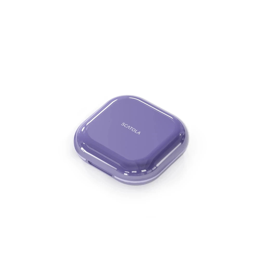 boîte pilules violet moderne compact compartiments snap closure voyages quotidien vitamines suppléments