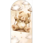 cadre arqué nuages étoiles ours enfantin oh baby beige doré clips festif decoration
