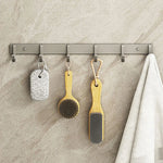 porte serviettes moderne crochets gris métallique fixations vis texture lisse porte accessoires