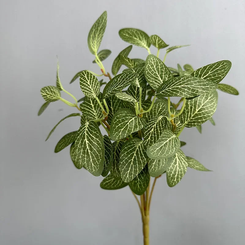 plantes artificielles feuilles vertes tiges blanches moderne minimaliste extérieur décoration