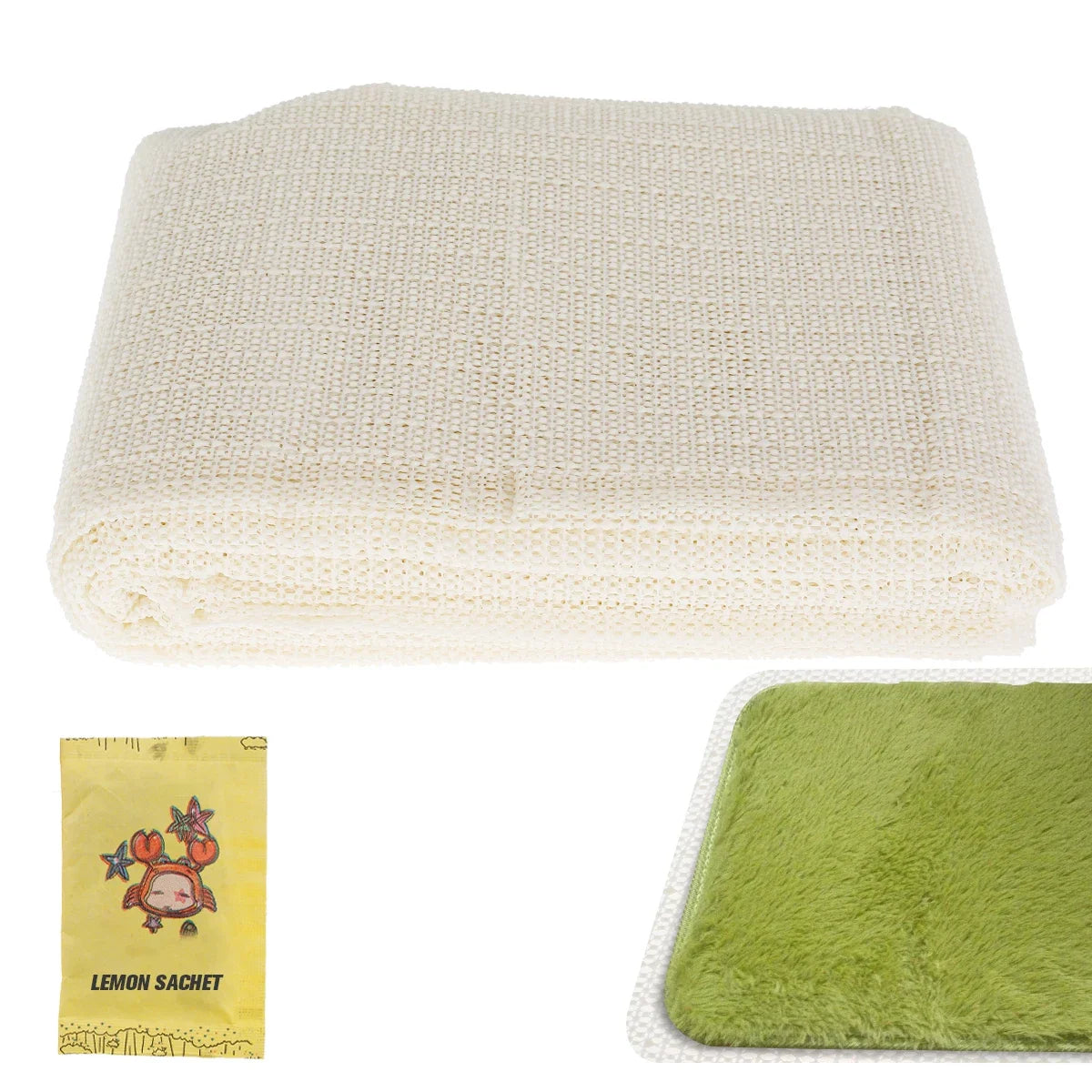 tapis anti dérapant pvc sous couche beige texture maille salle bain respectueux environnement 0.7x1.6m