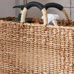 panier rangement tressé réutilisable bois compartiments organisation décoration bohème rustic