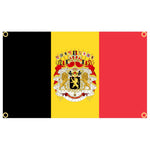 drapeau belge armoiries noir jaune rouge dorés polyester super tex décoration classique