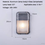 lampe murale moderne rétro argentée dorée rayures horizontales ip65 étanche led 220v 110v