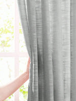 rideau gris semi transparent texture lin polyester moderne anneaux salon chambre coucherhôtelcafébureau