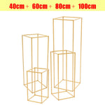 supports fleurs dorés modernes métal structure géométrique 40cm 60cm 80cm 100cm