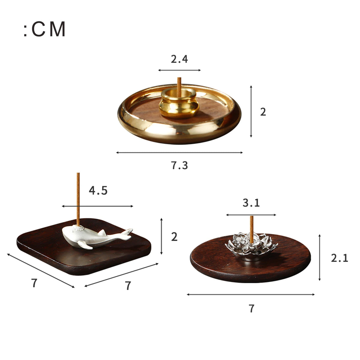 support d'encens métal boîte cendres plateau d'encens décoratif zen porte encens bois holder palo