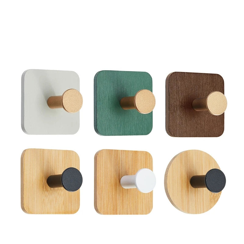 porte serviettes adhésif moderne bois naturel noir blanc gris vert marron unique utilisation multiple