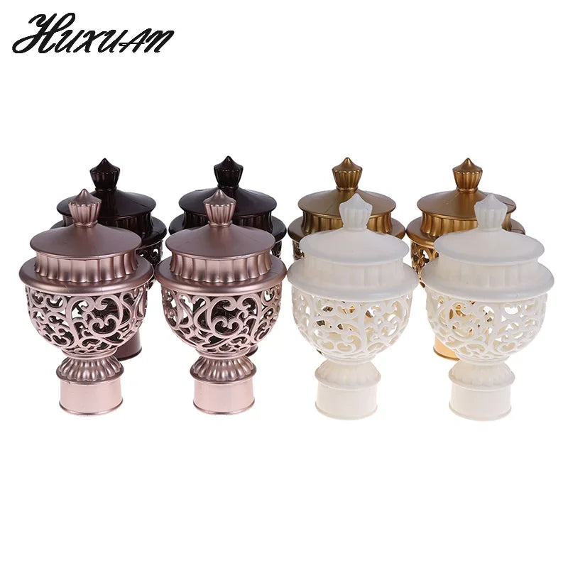 pommes rideau noires ornées motifs floraux élégantes rideau tige 28mm diamètre