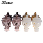 pommes rideau noires ornées motifs floraux élégantes rideau tige 28mm diamètre