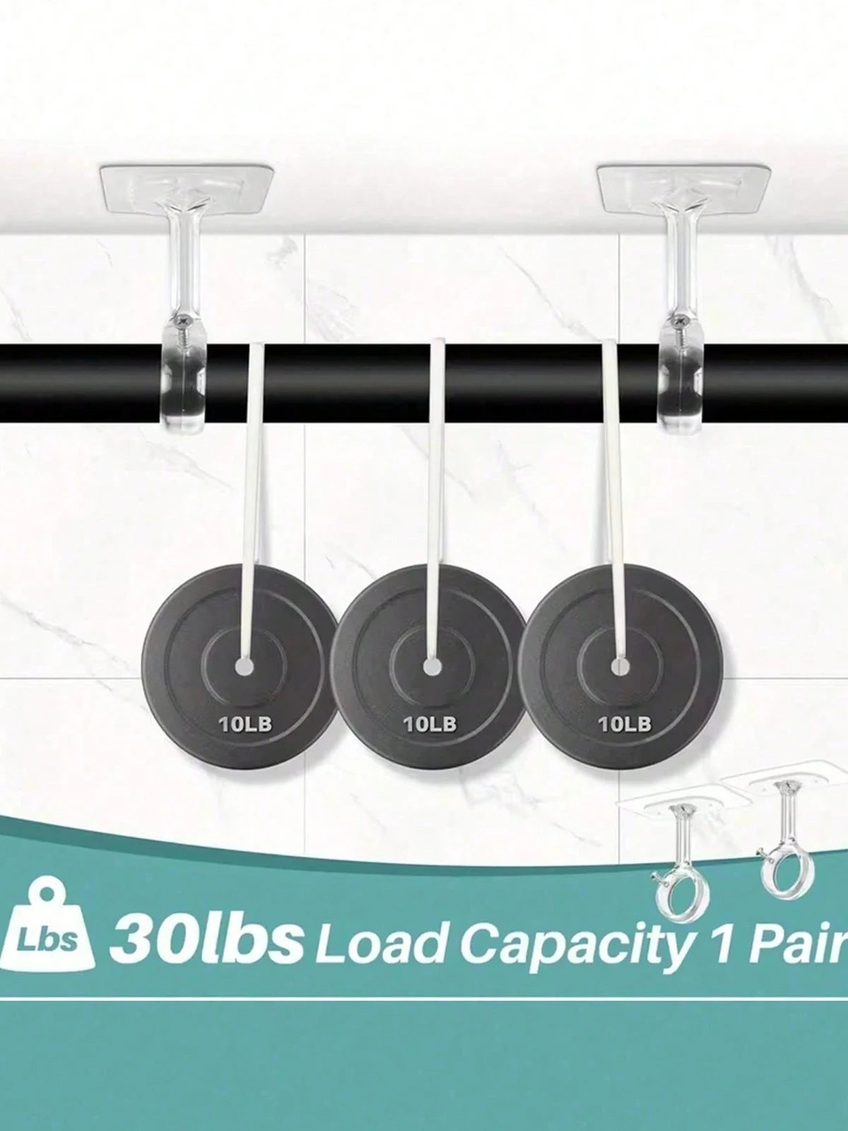 rideau polonais supports tige vis noirs modernes anneaux suspension polyester