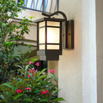 lampe murale moderne noir verre trempé éclairage extérieur résistant hydrofuge facile