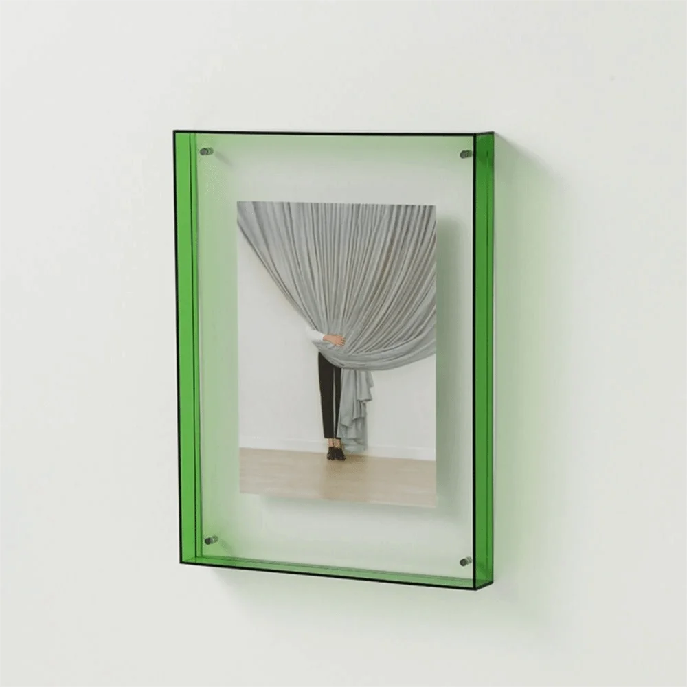 cadre photo carré acrylique transparent moderne suspension murale décoration intérieure