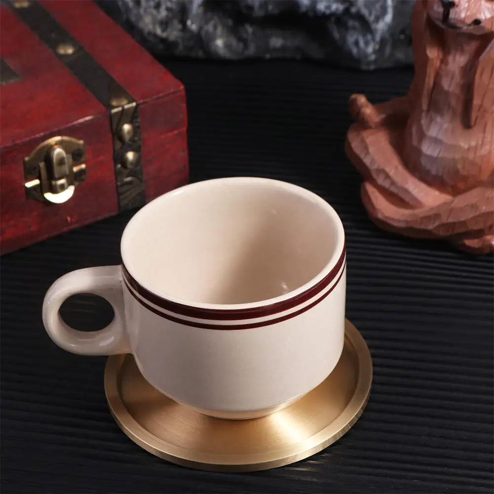 soucoupe moderne dorée lisse tasse plateau minimaliste table protection meuble