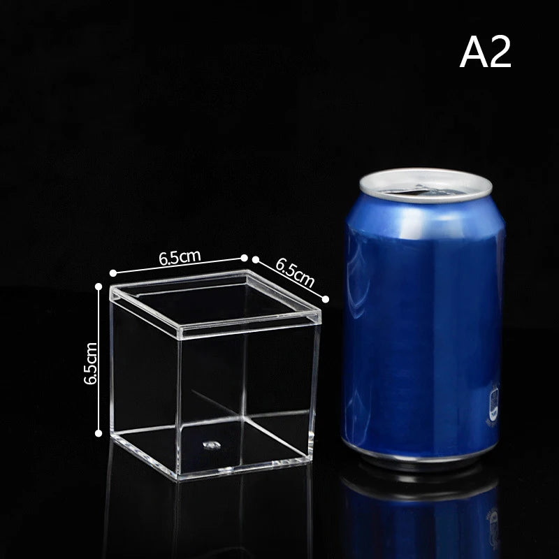 boîtes bijoux transparentes modernes boîtes rangement acrylique conteneurs stockage sans motif sacs bonbons