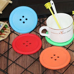 coasters adhésifs modernes couleur bleu rouge vert marron quatre trous opaques tasses thé